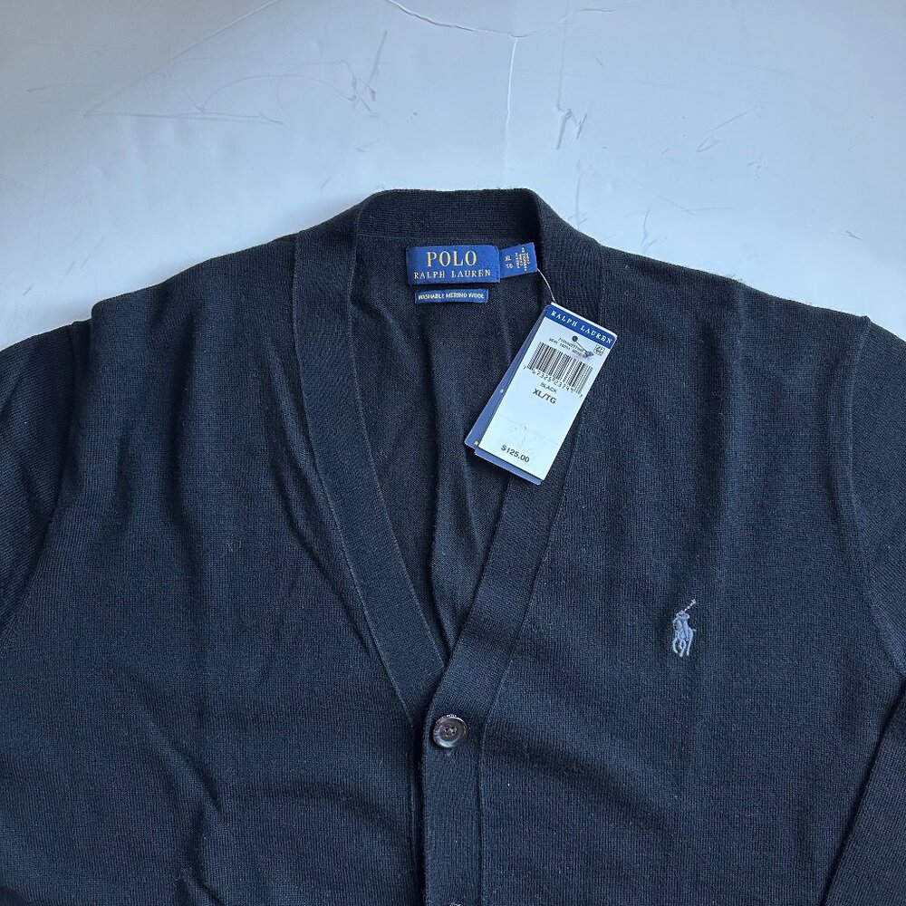 Polo Ralph Lauren Merino Wool Cardigan - Black - XL (NWT)